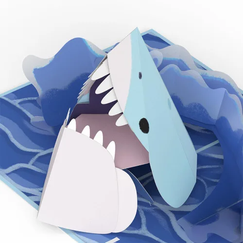 Vista 2 de Lovepop Tarjeta desplegable de amor para ella y él – Tarjetas de felicitación 3D para niños, niñas, hombres y mujeres – I Chews You Shark – Tarjeta