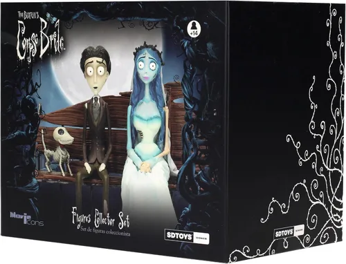 Vista 7 de Set Figura Víctor y Emily Sentados en Banco