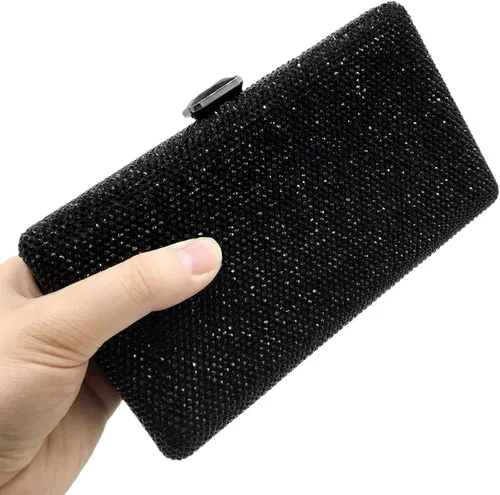 Vista 3 de Boutique De FGG Elegantes bolsas de noche de cristal para mujer, caja de fiesta formal, bolso de mano para boda, diamantes de imitación, bolso