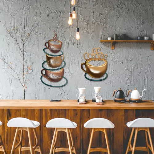 Vista 7 de 4 letreros de metal para taza de café para pared, cocina, decoración de pared, decoración de pared, cafetería, cafetería, tienda, hogar, cocina