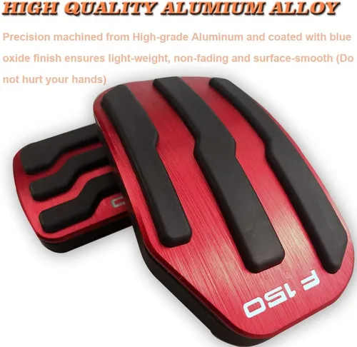 Vista 2 de BOYOUS 2 fundas antideslizantes de aluminio para pedal de freno y acelerador de gas para Ford F-150 2015 2016 2017 2018 2019 2020, no compatibles