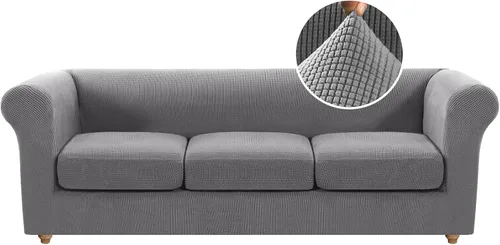 Vista 8 de H.VERSAILTEX Funda elástica para sofá de 3 piezas, fundas tradicionales Chesterfield para sofá de dos plazas de 2 cojines, antideslizante, funda
