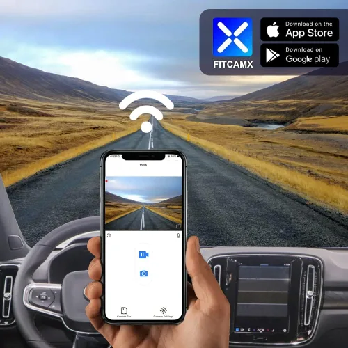 Vista 5 de Fitcamx La cámara de tablero delantera 2K y trasera 1080P se adapta para Volvo C40 Recharge EC40 2022-2025, estilo OEM, video HD dual, grabación