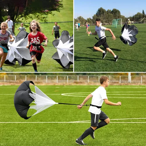 Vista 6 de KUYOU Running Speed Training Speed Chute Resistance Parachute for Speed and Acceleration Training Fitness Explosive Power Training 56-Inch