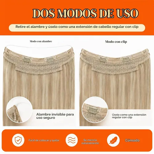 Vista 8 de Sunny - Extensiones de cabello humano real, con cable/hilo y clips ajustables, aplicación invisible, 2.82 onzas, 12 pulgadas, color rubio cenizo