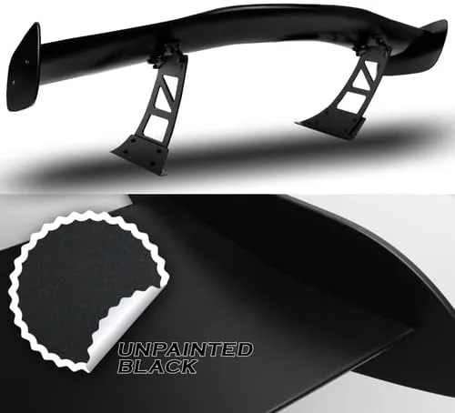 Vista 2 de Universal 57" Tipo-1 JDM ABS Ajustable GT Estilo Down Force Alerón Trasero Alerón Trasero (Primer Negro)
