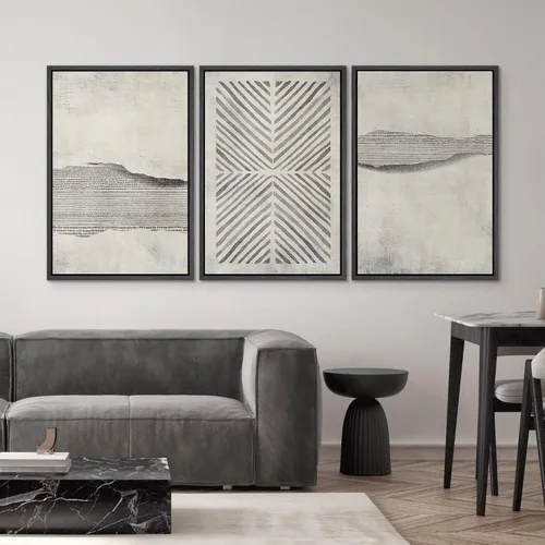 Vista 209 de SIGNWIN Lienzo enmarcado para pared, juego de arte neutro de bosque brumoso, ilustraciones en tono tierra, arte moderno, decorativo, bohemio