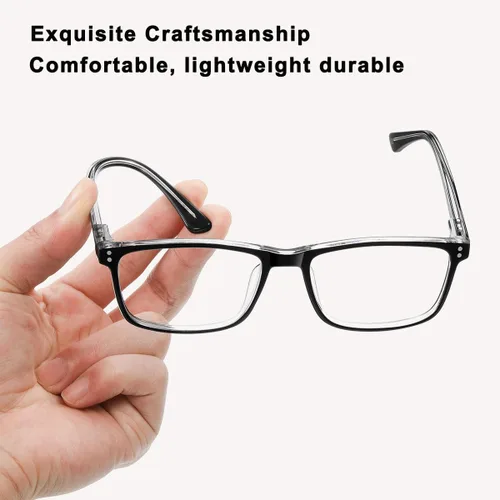 Vista 5 de EYECEDAR Paquete de 5 lentes de lectura TR90 para hombre, marco flexible, bisagras de resorte de metal, lectores para hombres y mujeres, 1.0