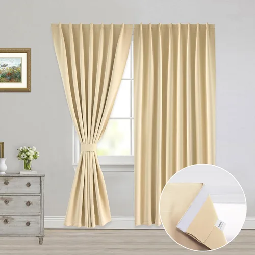 Vista 23 de Muamar Cortinas opacas sin taladro, paneles de cortina para ventana fáciles de instalar, juego de 2 paneles de cortinas portátiles para dormitorio