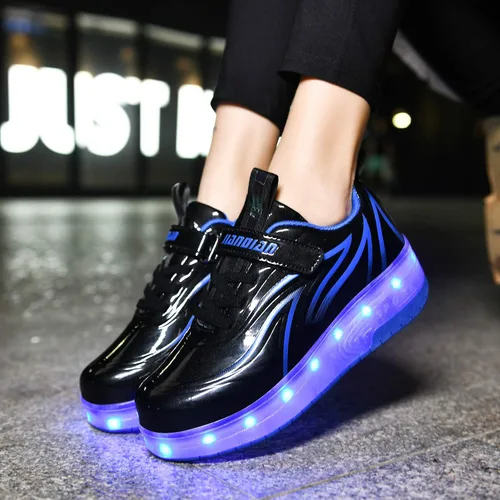 Vista 3 de BFOEL Patines de araña iluminados con USB cargable LED deportivo para niños y niñas, cumpleaños, Acción de Gracias, Navidad, el mejor regalo