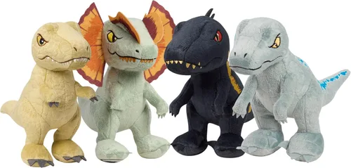 Vista 5 de JURASSIC WORLD T-Rex - Dinosaurio de peluche pequeño de 7 pulgadas, animal de peluche, juguetes para niños a partir de 3 años Just Play