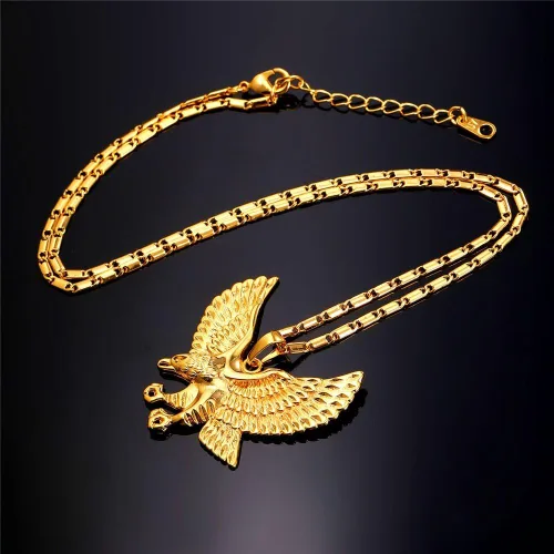 Vista 4 de U7 Collares punk camaleónáguiladragónhalcónlobo para hombres y mujeres, colgante de animal de acero inoxidable negro retro, regalo de joyería