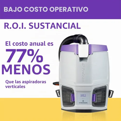 Vista 2 de ProTeam GoFit 3 Aspiradora de Mochila Comercial con Kit de Herramientas de Vara de Dos Piezas Multisuperficie Xover, 3 cuartos de galón, Con Cable