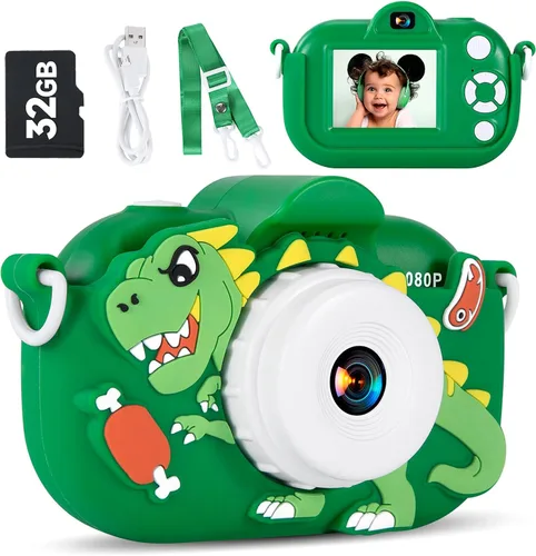 Vista 11 de MAVOKIS Cámara digital para niños de 3 a 8 años, cámara 1080P para niños con tarjeta SD de 32 GB, juguetes para niñas de 6 a 9 años, regalos de Rosa