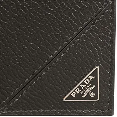 Vista 4 de Prada Orizzontale 2MO513 - Cartera de piel sintética con logo de triángulo de vitela, color negro, S