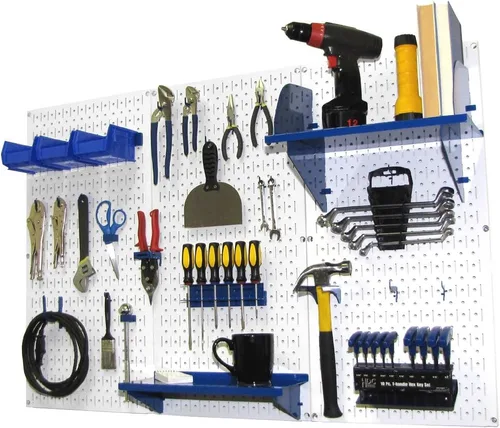 Vista 25 de Organizador de herramienta control de pared 30-wrk-400wb estándar panel perforado mesa de trabajo de metal, 30-WRK-400 BB