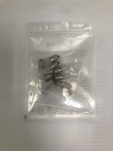 Vista 2 de Bombillas LED E10 3V blanco frío, 10 piezas AC/DC E10 Tornillo en miniatura Lámparas LED 0.5Watts 65Lm (3V, blanco frío)