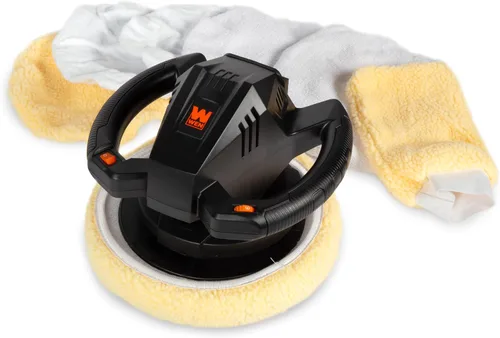 Vista 2 de WEN Kit de Pulidora y Encerradora Orbital Aleatoria Inalámbrica de 20V Máx de 10 Pulgadas con Batería de 2Ah, Cargador y Almohadillas (20870)