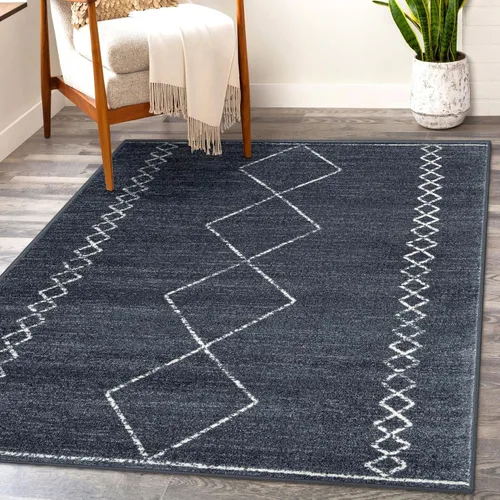 Vista 13 de LUXE WEAVERS - Alfombra geométrica marroquí estilo boho, color gris, tamaño 8 x 10, Daphnes 2735