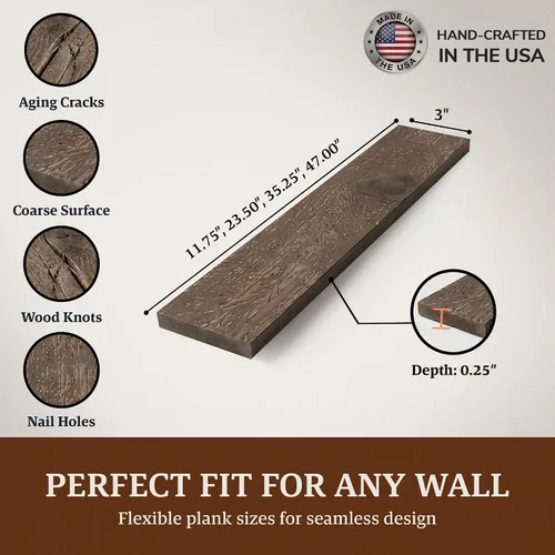 Vista 5 de BarnwoodUSA Tablones de madera recuperada real - Paneles de encaje para arriba fáciles con clavos para panelado de pared de madera rústica