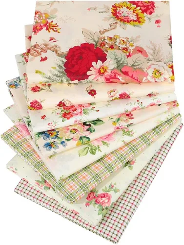 Vista 8 de Green Fat Quarters - Paquetes de tela de edredón precortado, 18 x 22 pulgadas (floral verde)