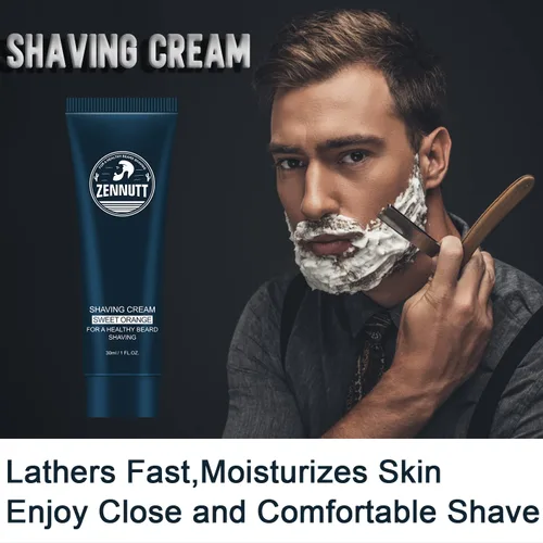 Vista 6 de Crema de afeitar para hombre, 8 piezas, juego de regalo de crema de afeitado de viaje, kit de crema de afeitar de lujo para hombre, regalo único