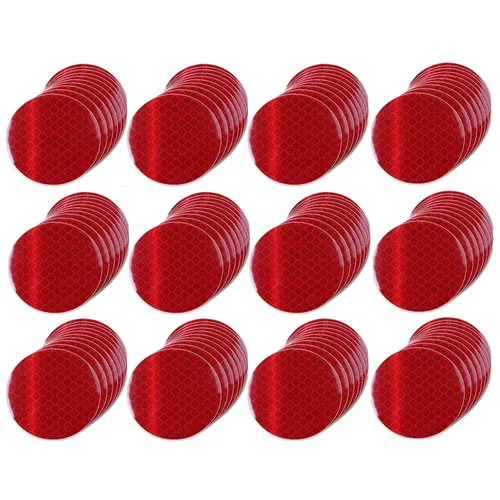 Vista 185 de Pegatinas reflectantes 1 pulgada de diámetro Redondas Reflectoras, Cinta adhesiva impermeable al aire libre de alta visibilidad (80 piezas)