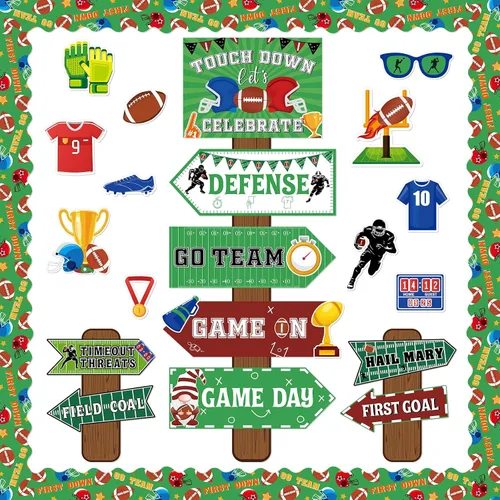Vista 18 de gisgfim Juego de decoración de tablón de anuncios del día de San Patricio, recortes de bordes de trébol de la suerte para fiestas, escuela, aula