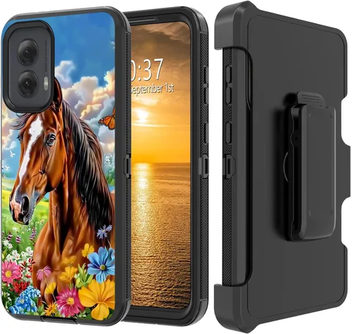 Vista 204 de Funda para Moto G Stylus 5G 2023 con funda de clip para cinturón y soporte, resistente de doble capa, resistente a prueba de golpes, para Motorola