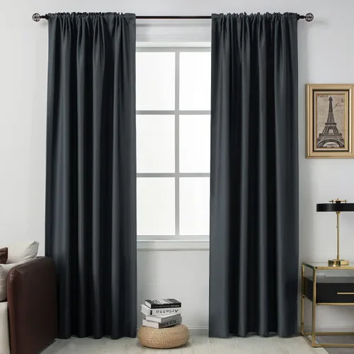 Vista 74 de DUALIFE Cortinas opacas de 45 pulgadas de largo, 2 paneles para ventanas pequeñas de dormitorio, aislamiento térmico, bolsillo para barra, cortinas