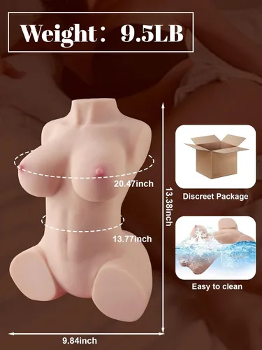 Vista 5 de AUSLOVE Muñeca sexual masturbador masculino – 9.5 libras 3 en 1 realista torso femenino muñecas sexuales para hombres masturbación con vagina