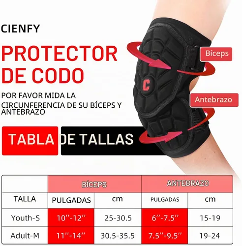 Vista 2 de Cienfy Protectores de antebrazo para bateadores para béisbol y sóftbol, coderas para jóvenes y adultos