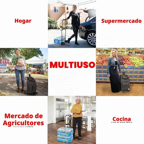 Vista 6 de dbest products - Carro de mano Trolley Dolly Compacto con bolsillos – Carrito de compras plegable con ruedas – Carro rodante de uso múltiple
