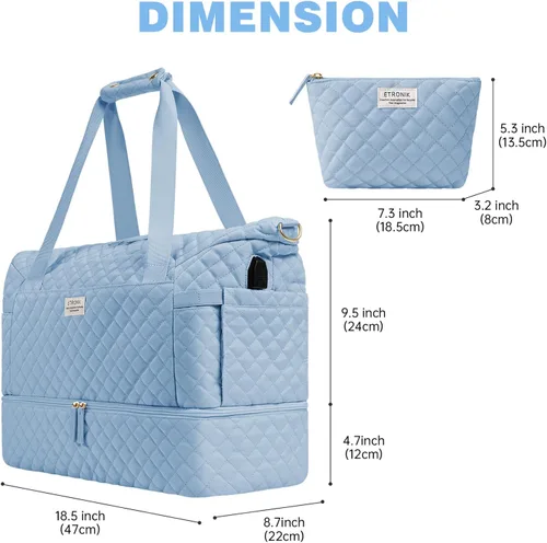 Vista 5 de Bolsos Weekender para mujer, Azul
