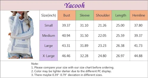 Vista 6 de Yacooh Baja - Sudadera ligera con capucha para mujer, estilo bohemio, mexicano, a rayas, con cordón, con bolsillo
