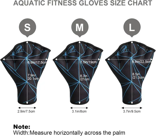 Vista 6 de TAGVO Guantes acuáticos de natación, guantes acuáticos para ayudar a la resistencia de la parte superior del cuerpo, guantes de natación con malla