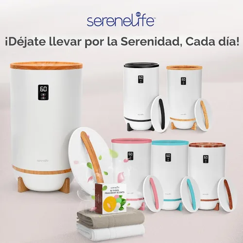 Vista 7 de SereneLife Calentador de toallas y mantas: calentador de toallas portátil de un solo toque para baño, soporte de disco fragante, anillo LED