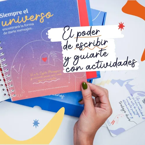 Vista 4 de Explorando el viaje interior con El diario del empoderamiento personal incluye mapa de sueños, hoja con stickers, y 23 tarjetas con frases