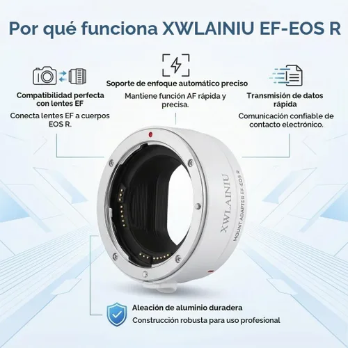 Vista 2 de EF-EOS R AF Adapter for Canon EF/EF-S to EOS-R Cameras White