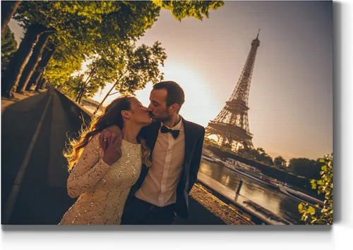 Vista 9 de Lienzo personalizado de compromiso, boda, novia, novio o aniversario de foto a lienzo - Lienzo fotográfico personalizado (10 x 10) cuadrado
