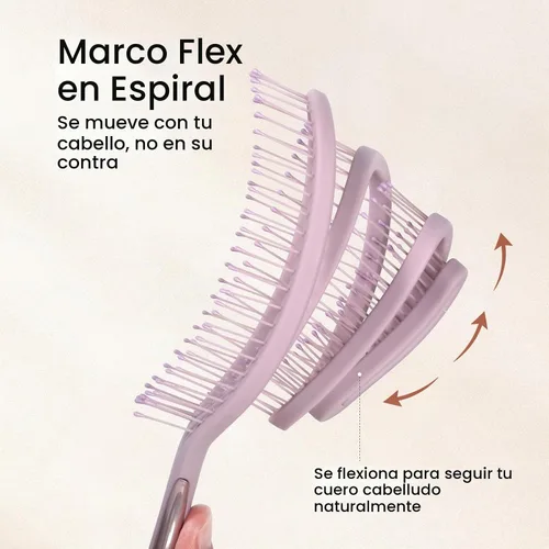 Vista 2 de AIMIKE Cepillo de pelo flexible en espiral para cabello fino, desenredante 2-Púrpura