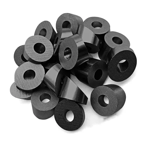 Vista 7 de BLIKA Paquete de 20 arandelas de ángulo negro de identificación de 1/4 pulgadas para barandillas de cable, arandelas biseladas de ángulo negro de 30