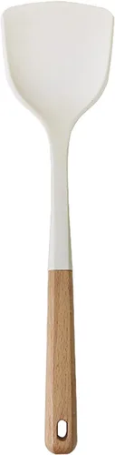 Vista 20 de Juego de utensilios de cocina de mango de madera blanca de 13 piezas, utensilios de cocina antiadherentes de silicona disponibles, mango 13
