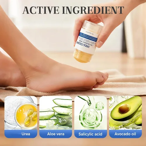 Vista 6 de Crema hidratante y antiagrietamiento para pies, 60% urea más 2% ácido salicílico, crema hidratante y antiagrietamiento para pies secos agrietados