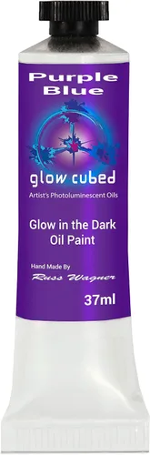 Vista 22 de Pintura al óleo profesional que brilla en la oscuridad Artista Pintura al óleo luminiscente fosforescente autoluminosa Glow Cubed