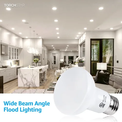 Vista 11 de TORCHSTAR Paquete de 8 bombillas LED BR20, luz de inundación para interiores R20, regulable, 7.5 W (50 W equivalente), UL y Energy Star, 3000 K