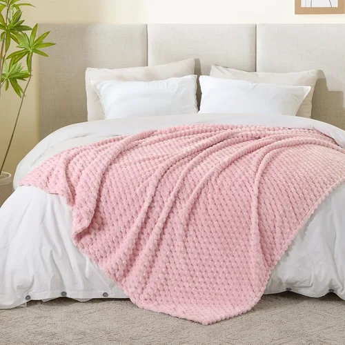 Vista 152 de BEDELITE Manta de forro polar para sofá y cama, manta decorativa de jacquard 3D de almendra, súper suave y acogedora, manta mullida cálida adecuada