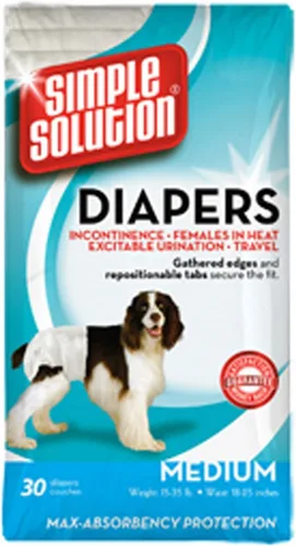 Vista 13 de Simple Solution Pañales para perros desechables, 12 unidades, XS