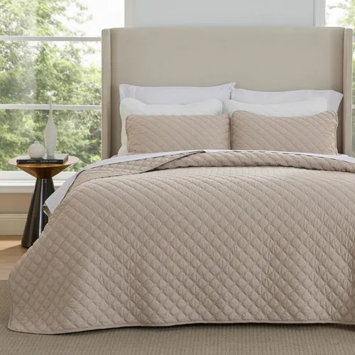 Vista 26 de Bedsure Quilts Twin Size - Lightweight Bedspreads Twin Size with Basket Weave Pattern, Soft Quilt Bedding Set, Grey Comforter Set Coverlet for All