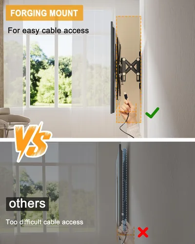 Vista 4 de FORGING MOUNT Soporte de pared giratorio para televisores de 13 a 49 pulgadas, soporte de pared extensible vertical y horizontal, soporte de TV